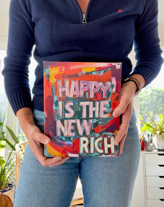 Happy is the New Rich, canvas print