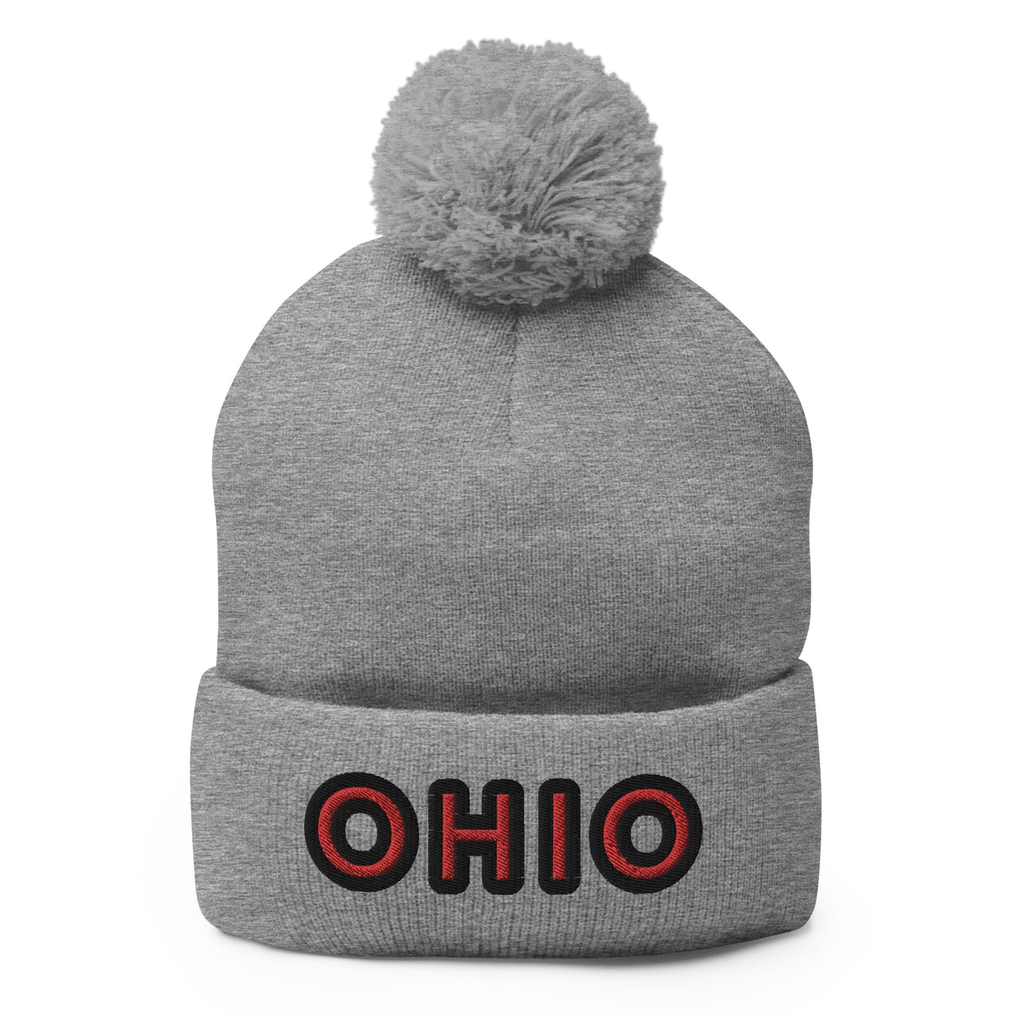 OHIO Buckeye 🌰 Pom-Pom Beanie