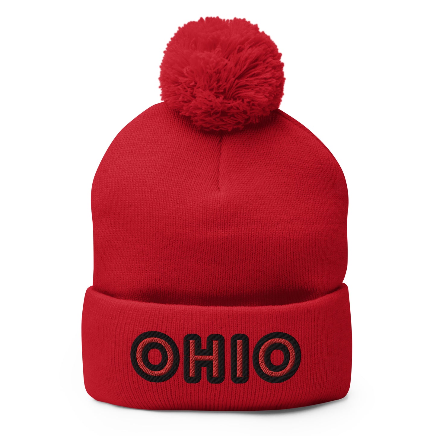 OHIO Buckeye 🌰 Pom-Pom Beanie