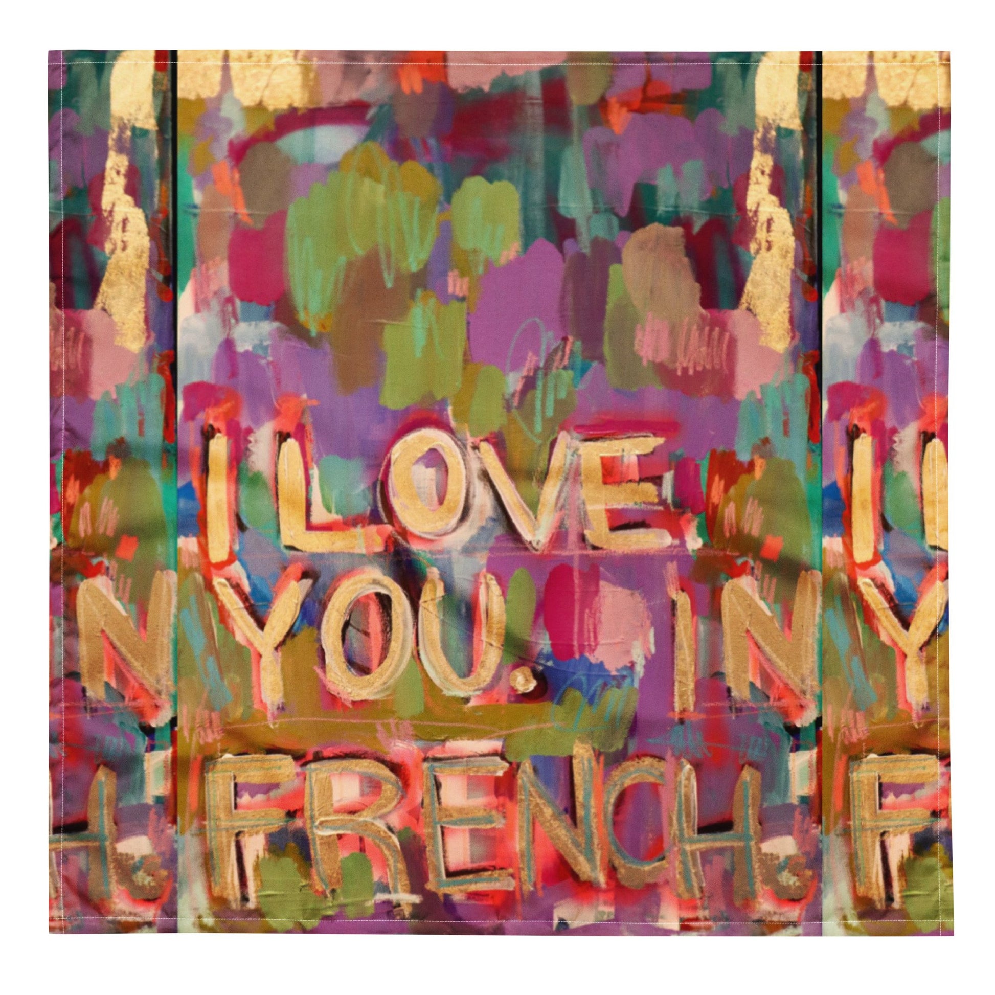 I Love You In French - All-over print bandana