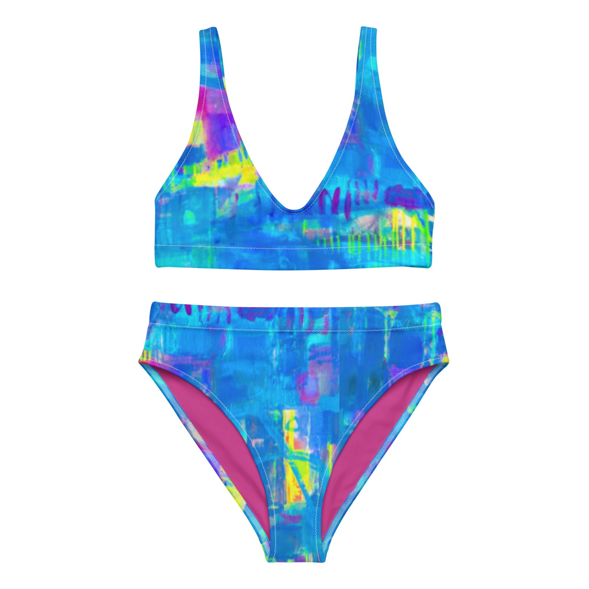 Coloring The Motion - Recycled high-waisted bikini