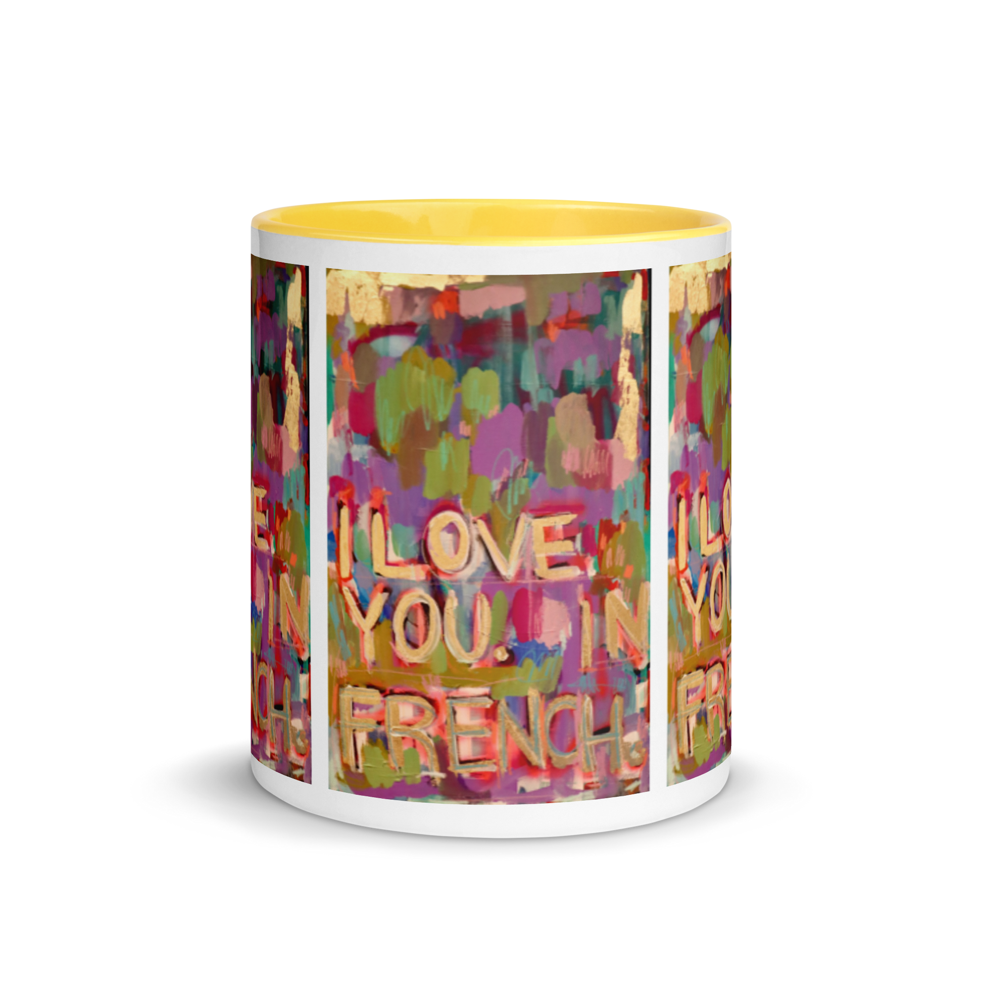 I Love You in French - Mug with Color Inside