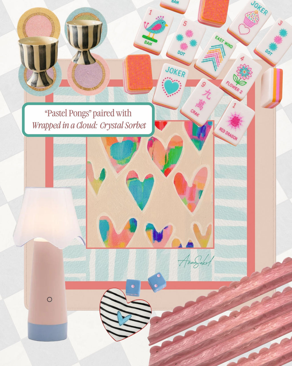 Pastel Pongs Mahjong Mat