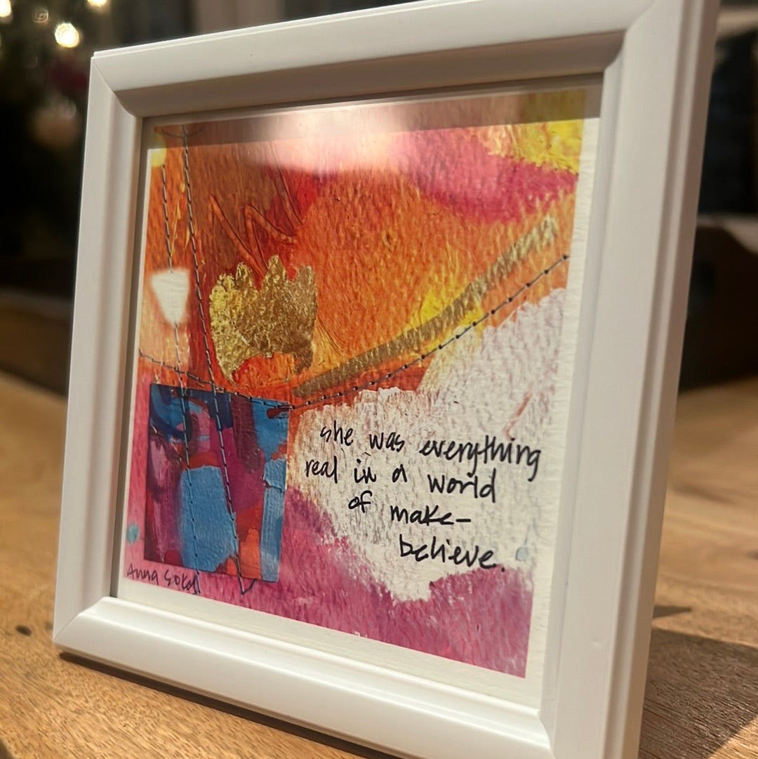 She Was Everything Real - mini framed print