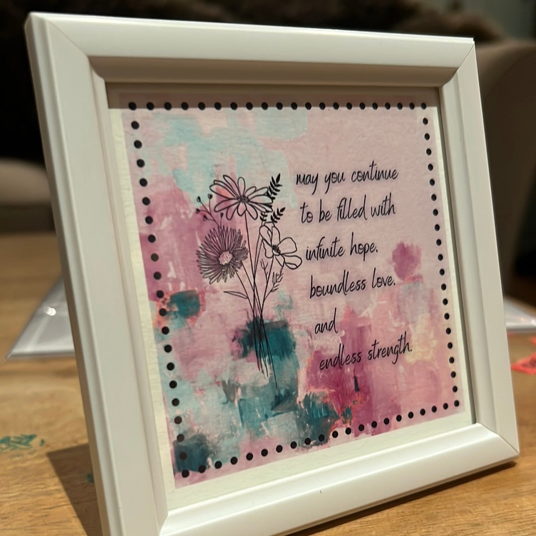 Hope, Love, Strength - mini framed print