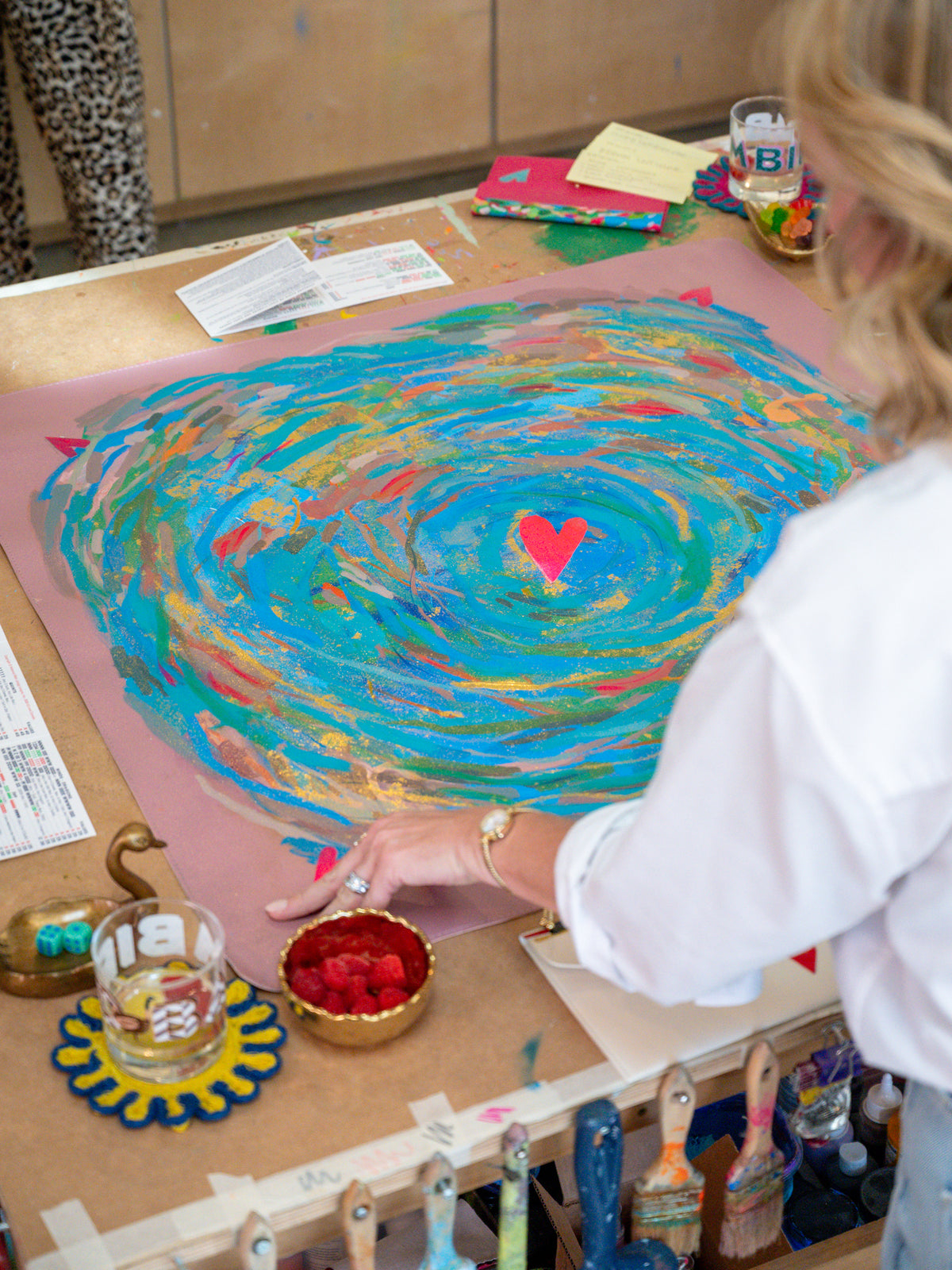 Love All Around: Original Hand Painted Mahj Mat