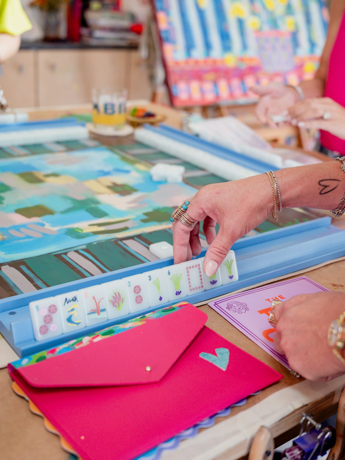 Frame of Mind: Original Hand Painted Mahj Mat