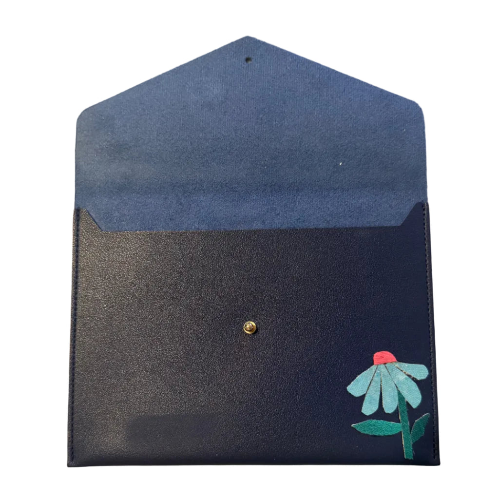 Mahj Card Clutch - Navy Blue Blooms