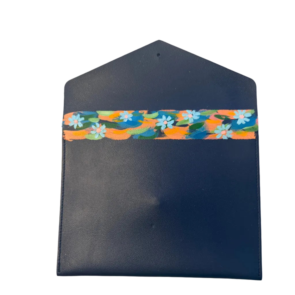 Mahj Card Clutch - Navy Blue Blooms