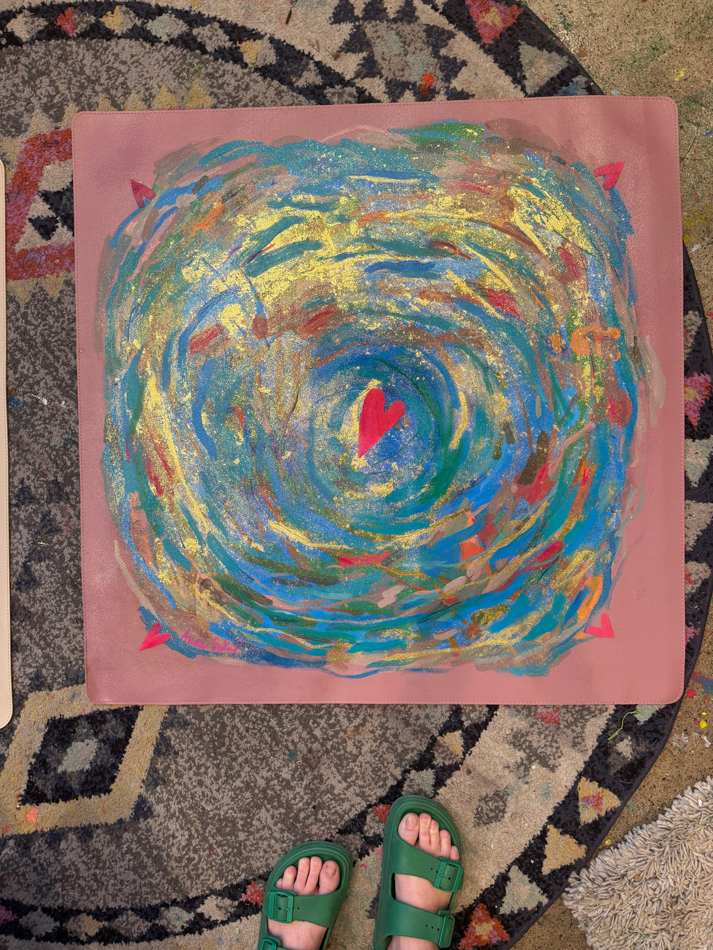 Love All Around: Original Hand Painted Mahj Mat