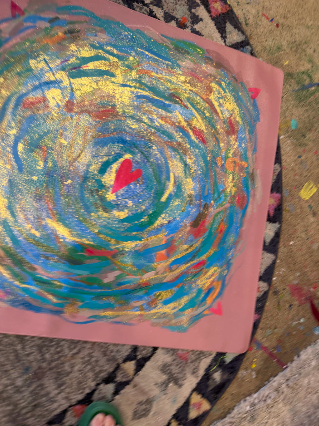 Love All Around: Original Hand Painted Mahj Mat