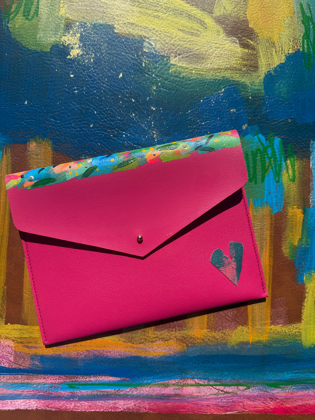 Mahj Card Clutch - Hot Pink Heaven