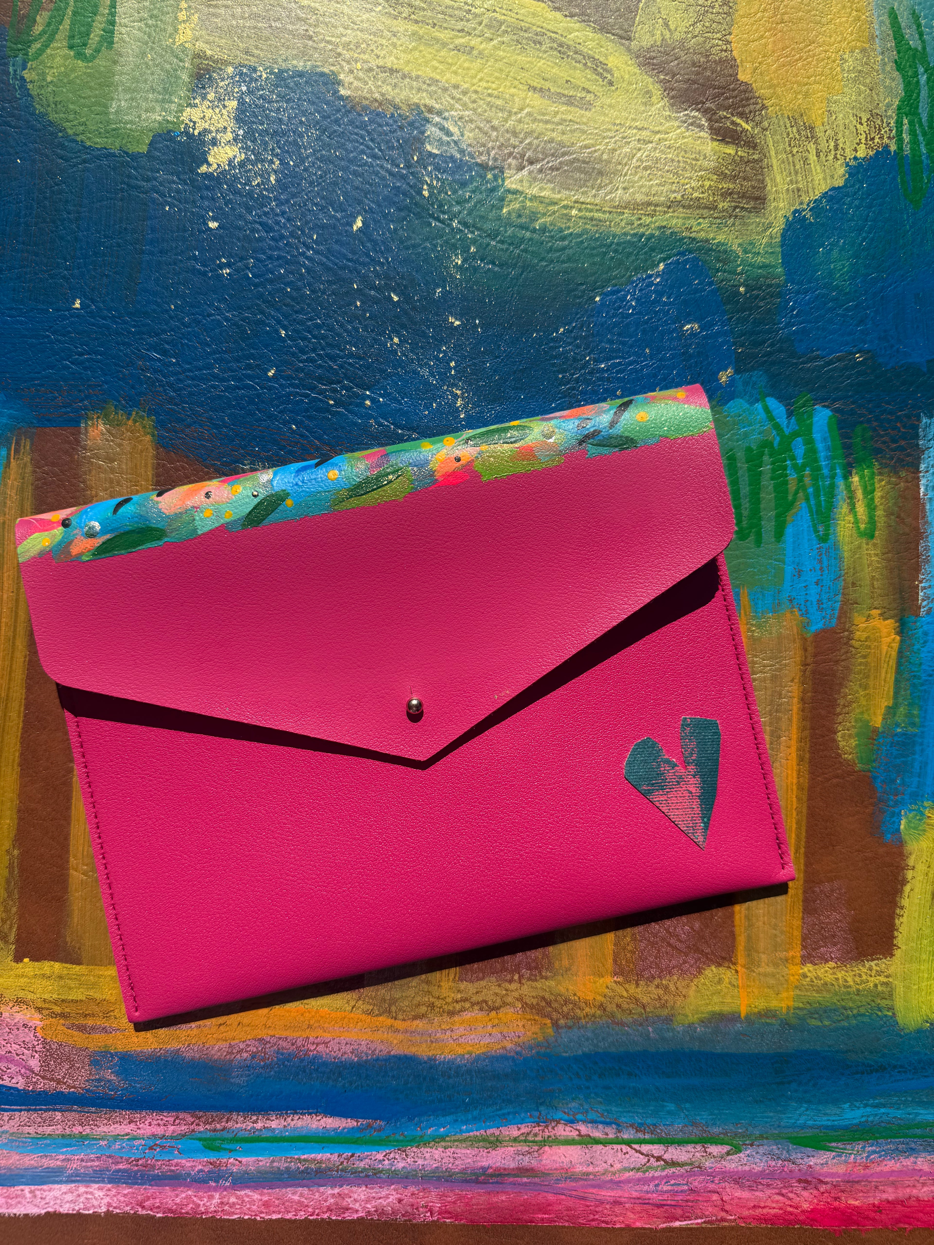 Mahj Card Clutch - Hot Pink Heaven