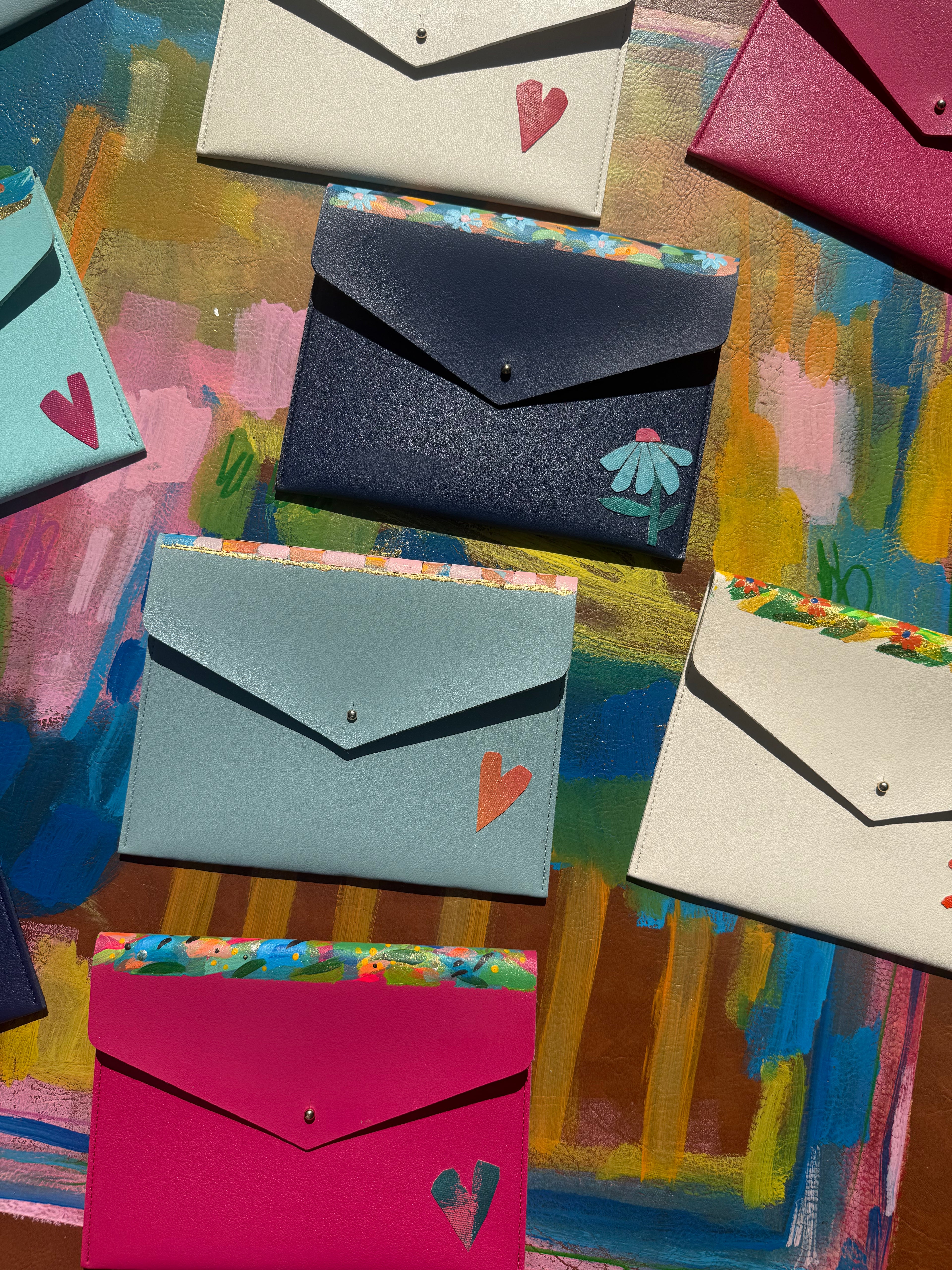 Mahj Card Clutch - Dusty Blues