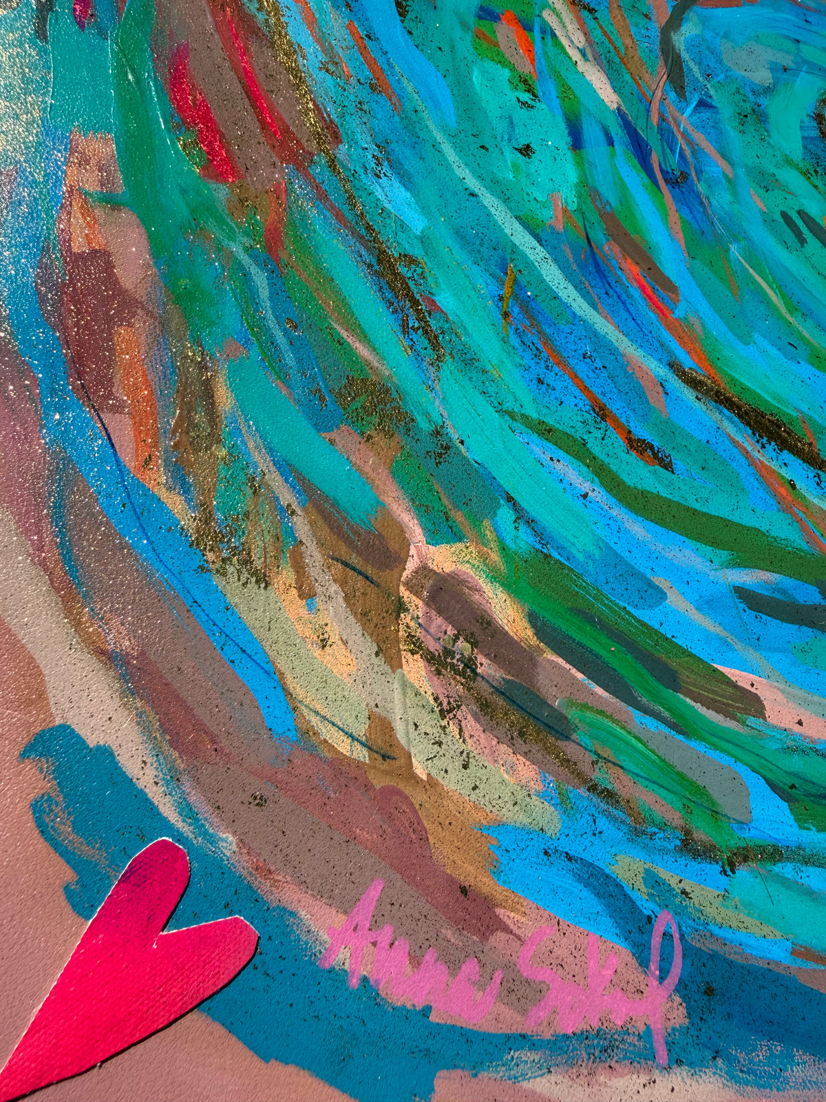 Love All Around: Original Hand Painted Mahj Mat