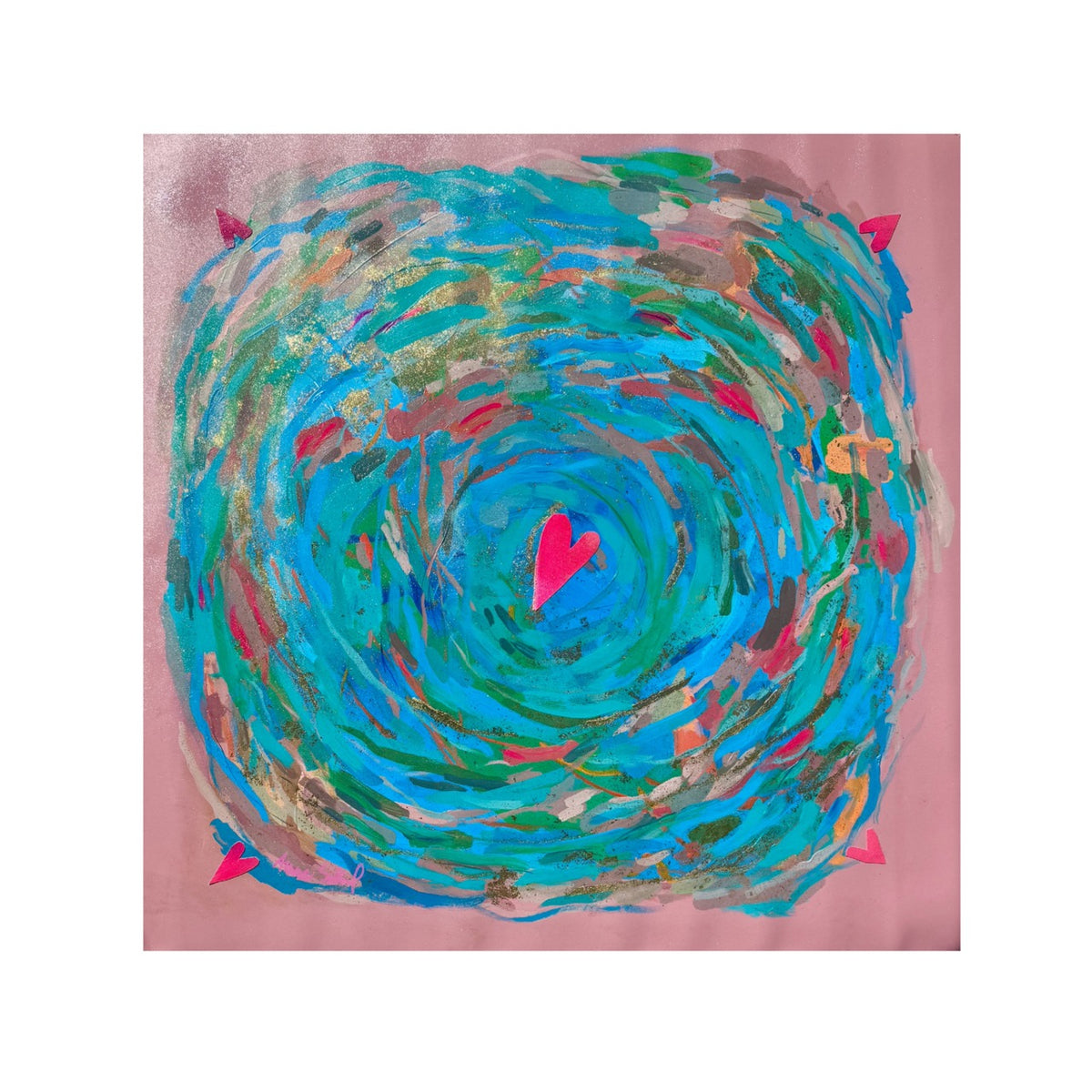Love All Around: Original Hand Painted Mahj Mat