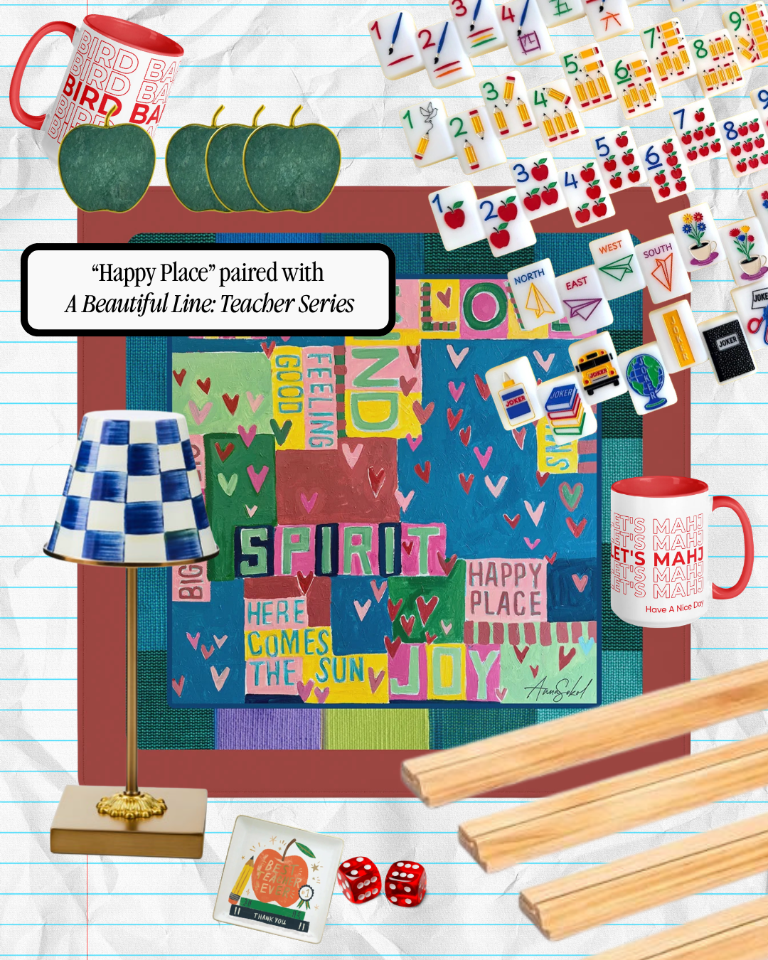 Happy Place Mahjong Mat