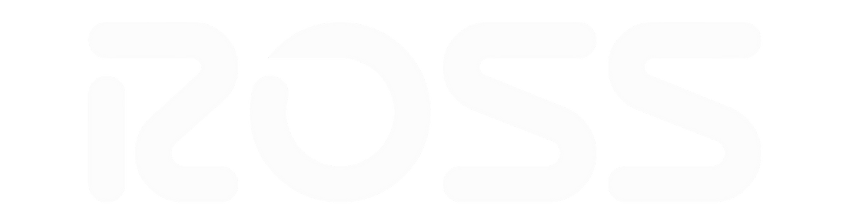 A very pale off-white or light gray ROSS wordmark centered on a solid black background.