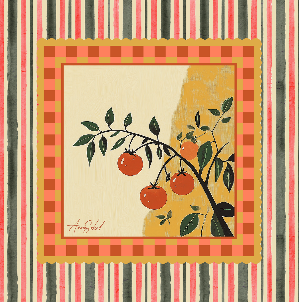 Tomato Table Mahjong Mat
