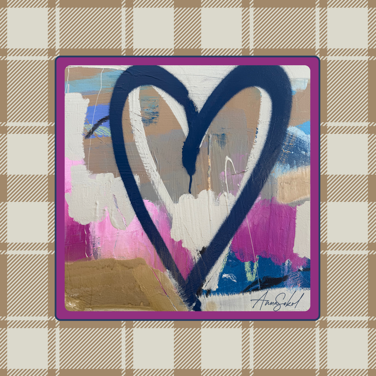 Plum & Plaid Mahjong Mat