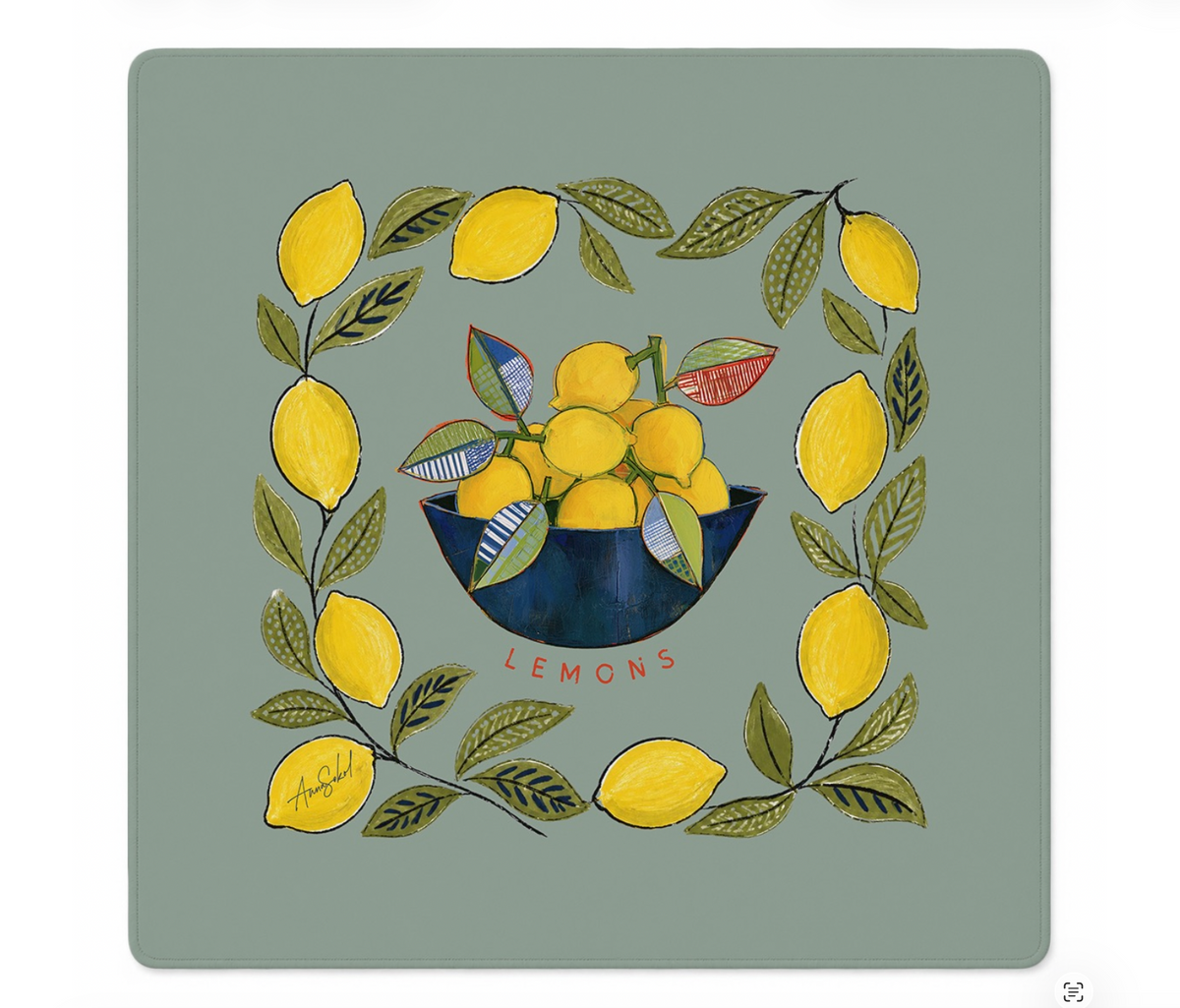 For the Love of Lemons Mahjong Mat