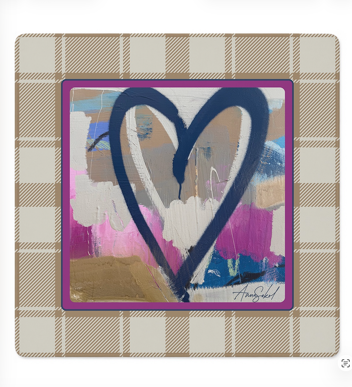 Plum & Plaid Mahjong Mat