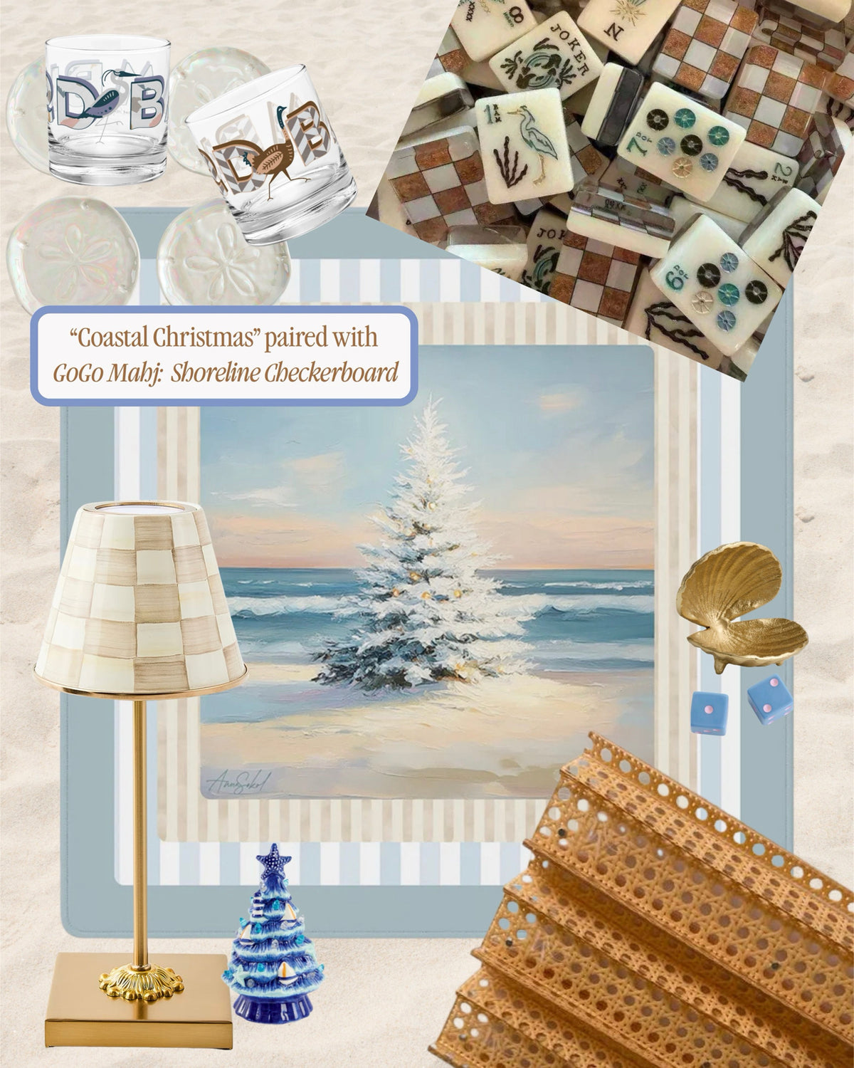Coastal Christmas Mahj Mat