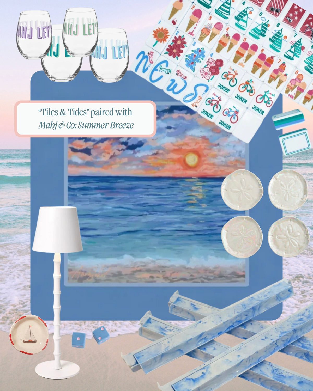Tiles & Tides Mahjong Mat
