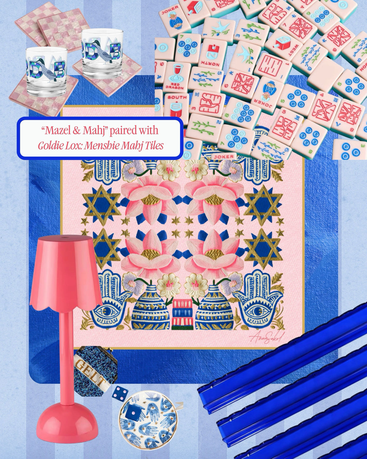 Mazel & Mahj Mahjong Mat