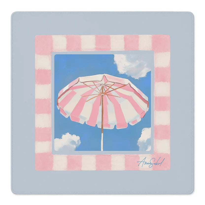 Pink Parasol Play Mahjong Mat