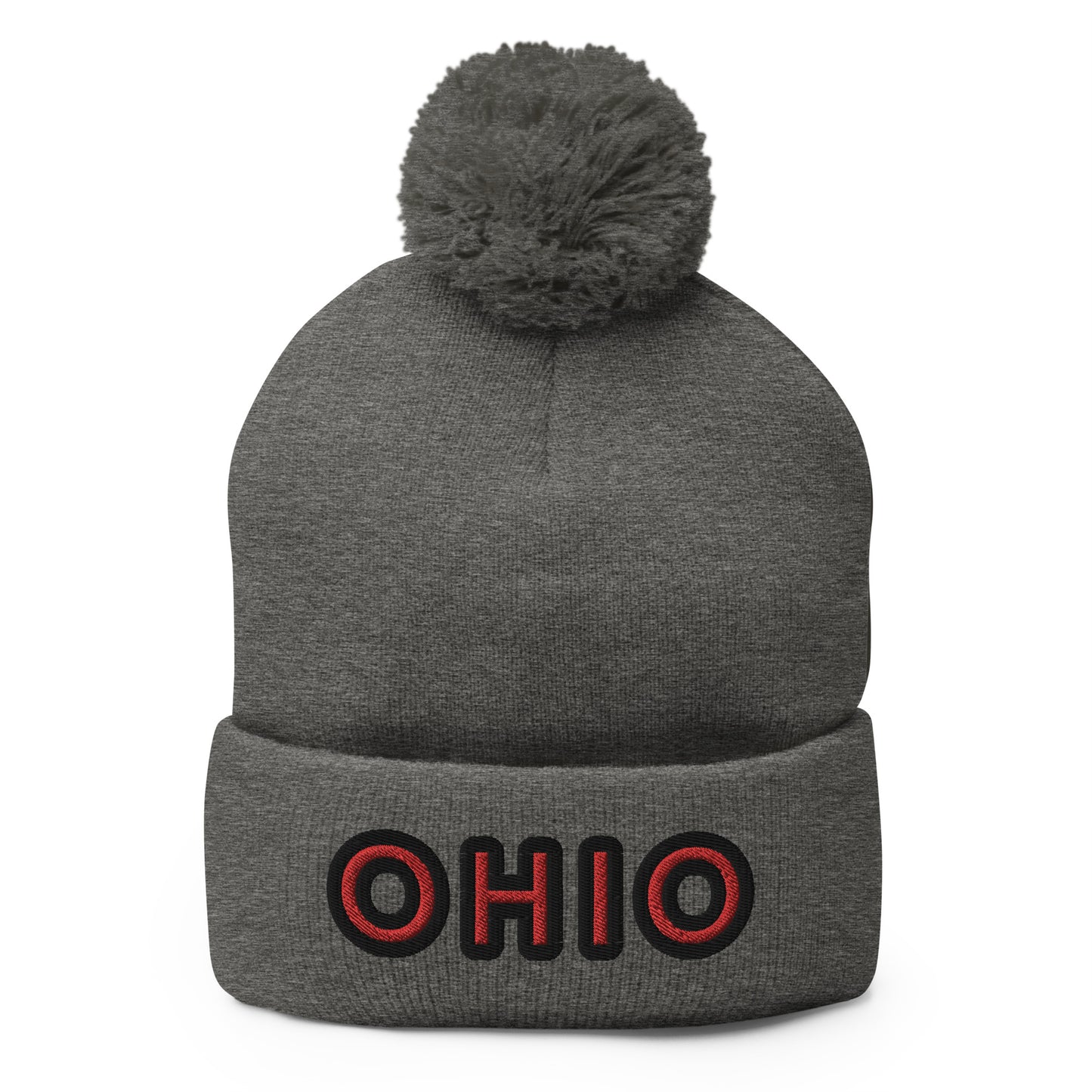 OHIO Buckeye 🌰 Pom-Pom Beanie