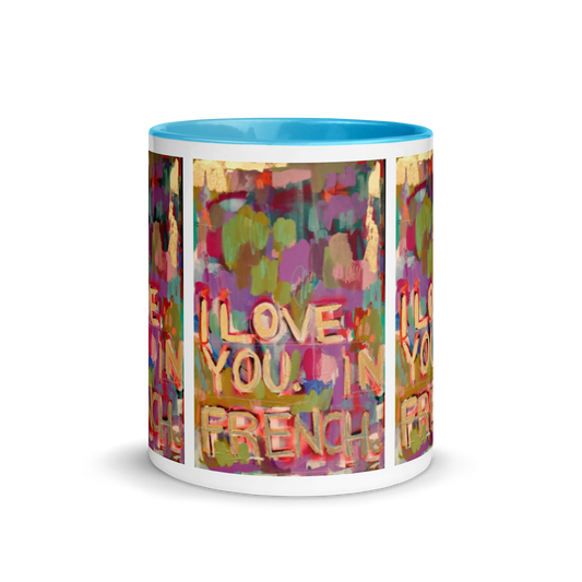 I Love You in French - Mug with Color Inside