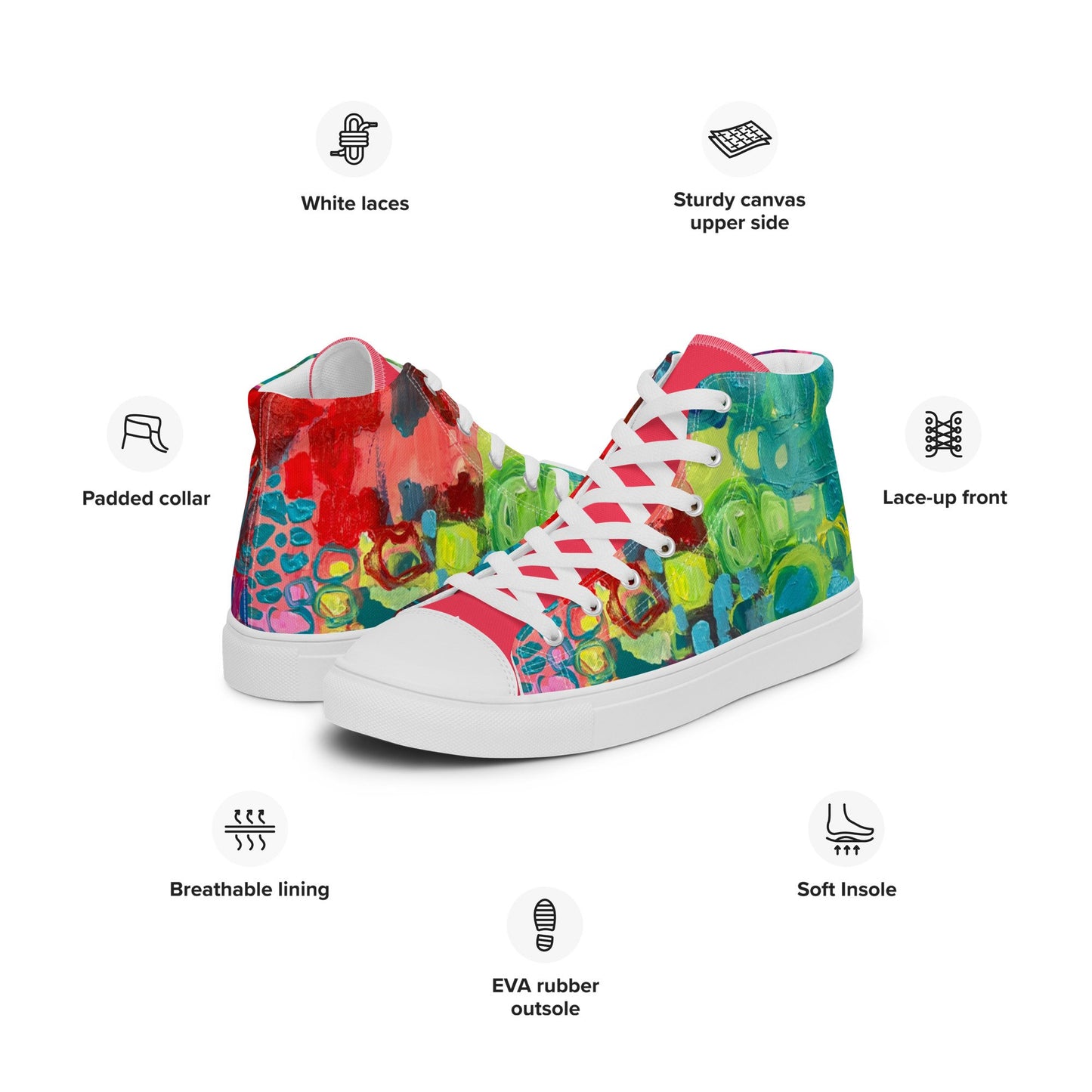 Vibrancy for Your Life - Women’s high top canvas shoes