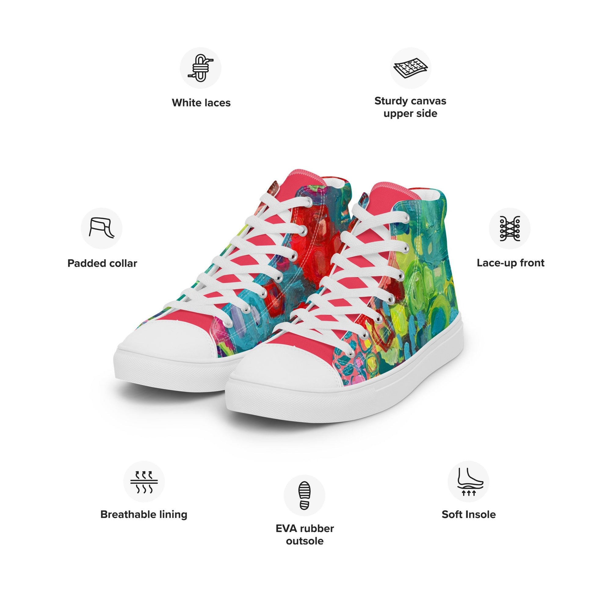 Vibrancy for Your Life - Women’s high top canvas shoes